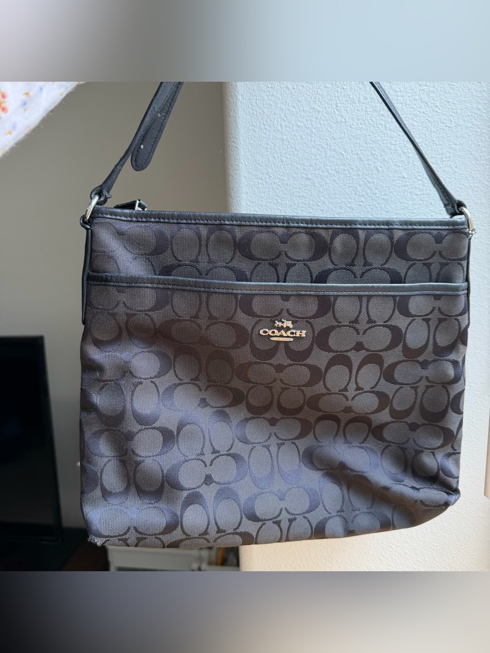 Coach Black Signature 'C' Crossbody Bag